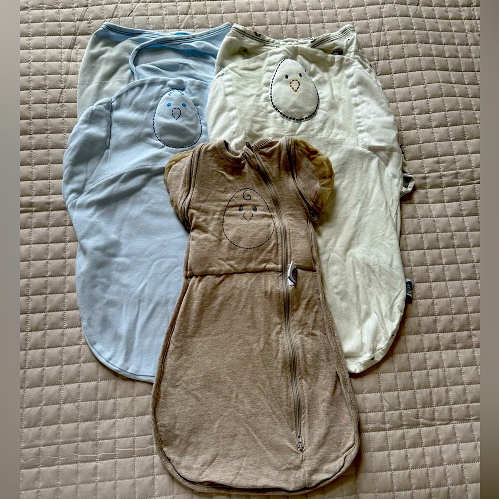 Lot of three nested bean swaddles